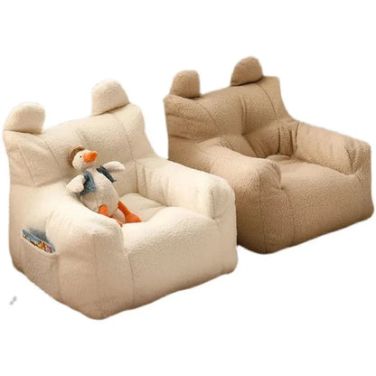 Eco-friendly Nordic Simple Living Room Soft Comfortable Backrest Person Single Sofa Chair Cute Bean Bag Baby Small Sofas Manwatstore