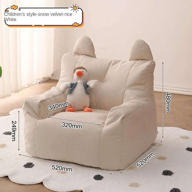 Eco-friendly Nordic Simple Living Room Soft Comfortable Backrest Person Single Sofa Chair Cute Bean Bag Baby Small Sofas Manwatstore