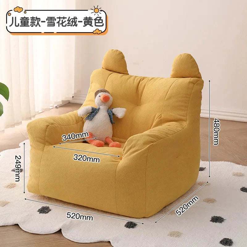 Eco-friendly Nordic Simple Living Room Soft Comfortable Backrest Person Single Sofa Chair Cute Bean Bag Baby Small Sofas Manwatstore
