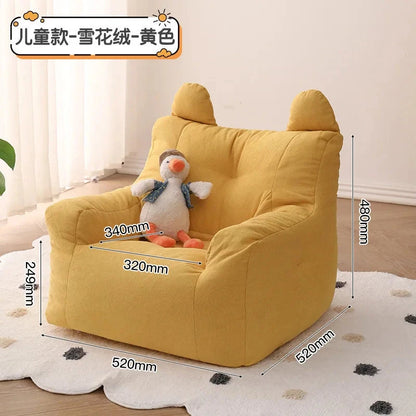 Eco-friendly Nordic Simple Living Room Soft Comfortable Backrest Person Single Sofa Chair Cute Bean Bag Baby Small Sofas Manwatstore