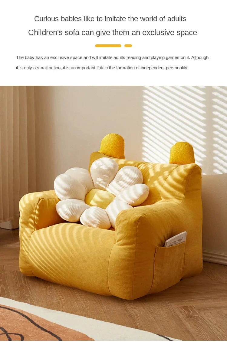 Eco-friendly Nordic Simple Living Room Soft Comfortable Backrest Person Single Sofa Chair Cute Bean Bag Baby Small Sofas Manwatstore