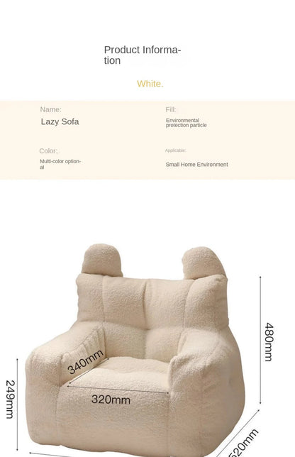 Eco-friendly Nordic Simple Living Room Soft Comfortable Backrest Person Single Sofa Chair Cute Bean Bag Baby Small Sofas Manwatstore
