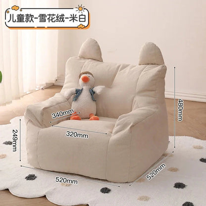 Eco-friendly Nordic Simple Living Room Soft Comfortable Backrest Person Single Sofa Chair Cute Bean Bag Baby Small Sofas Manwatstore