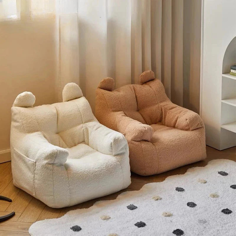 Eco-friendly Nordic Simple Living Room Soft Comfortable Backrest Person Single Sofa Chair Cute Bean Bag Baby Small Sofas Manwatstore