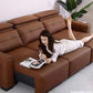 Electric Convertible Leather Sofa Bed with Adjustable Headrest Manwatstore