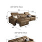 Electric Convertible Leather Sofa Bed with Adjustable Headrest Manwatstore