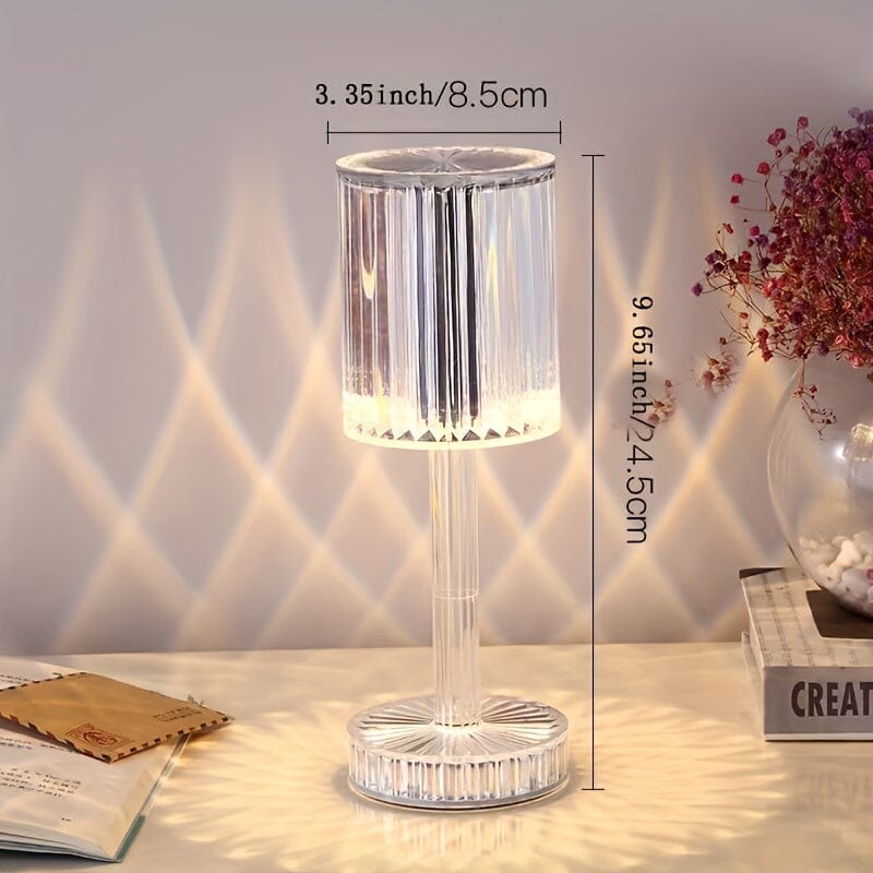 [Elegant Crystal Table Lamp] Warm LED Bedside Night Light - Elegant USB Rechargeable Crystal Table Lamp with Touch Control, 500mAh Battery - Perfect for Home Decor, Bedside, Bar, Restaurant Ambiance, Ideal Christmas Gift Manwatstore