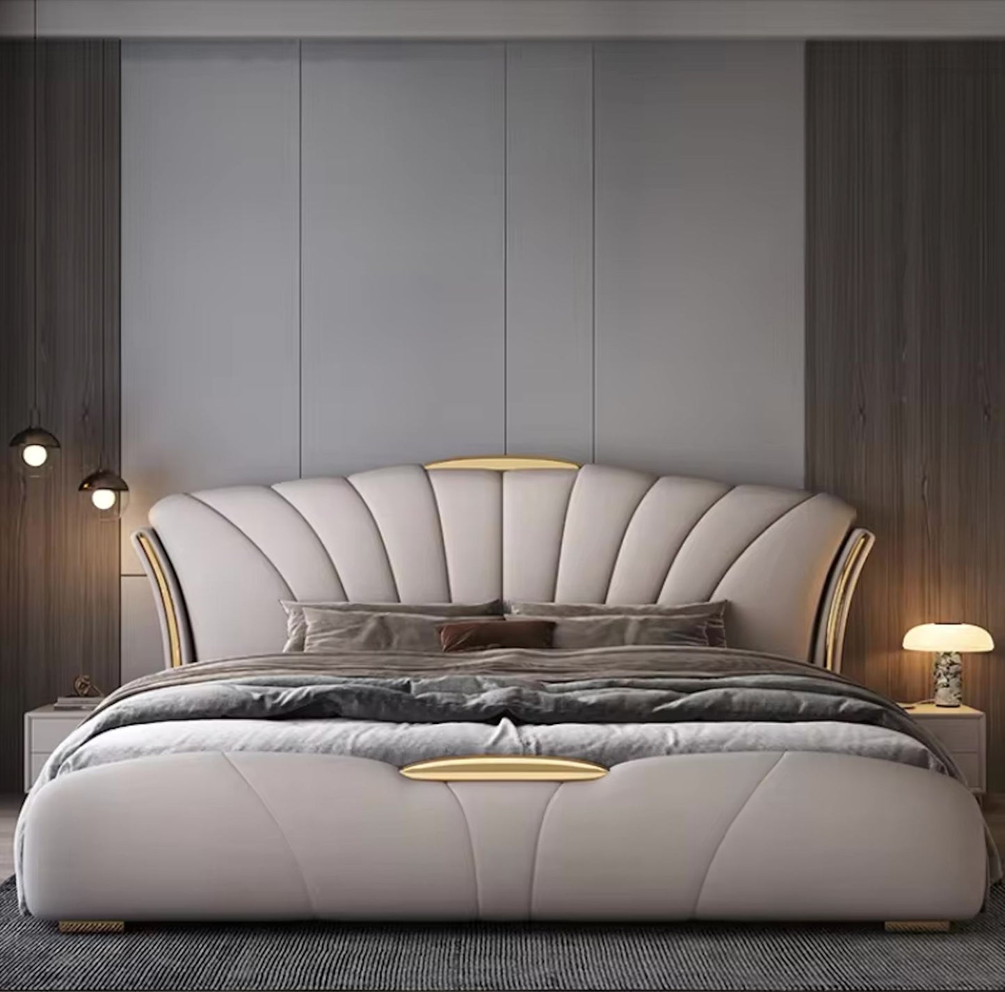 Elegant King Size Double Bed House Modern Luxury Leather Comferter Bed Villa Wedding Camas Matrimonial Furniture Home Beds & Bed Frames Manwatstore