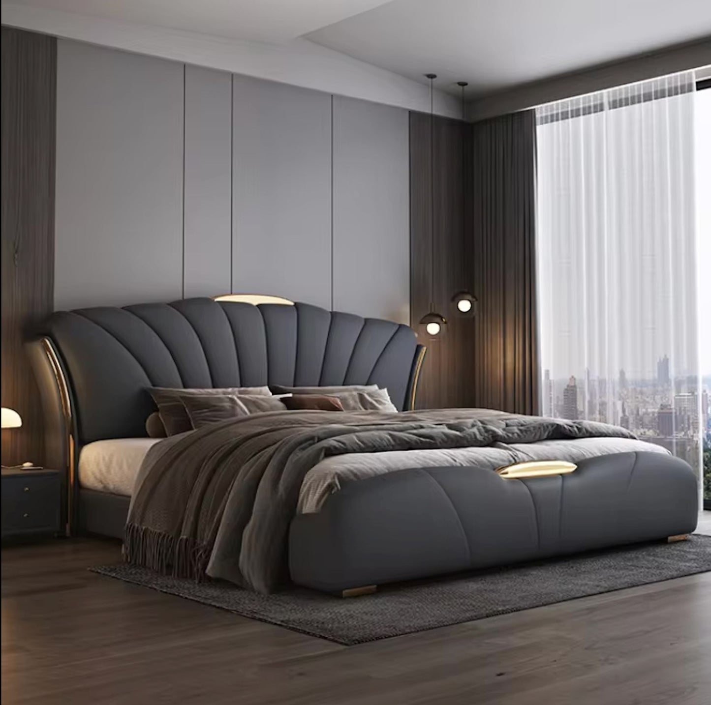 Elegant King Size Double Bed House Modern Luxury Leather Comferter Bed Villa Wedding Camas Matrimonial Furniture Home Beds & Bed Frames Manwatstore