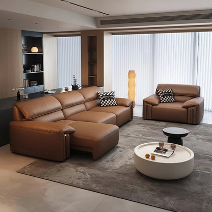 EliteLounge Electric Leather Sofa Bed with Adjustable Seating &amp; Chaise Manwatstore