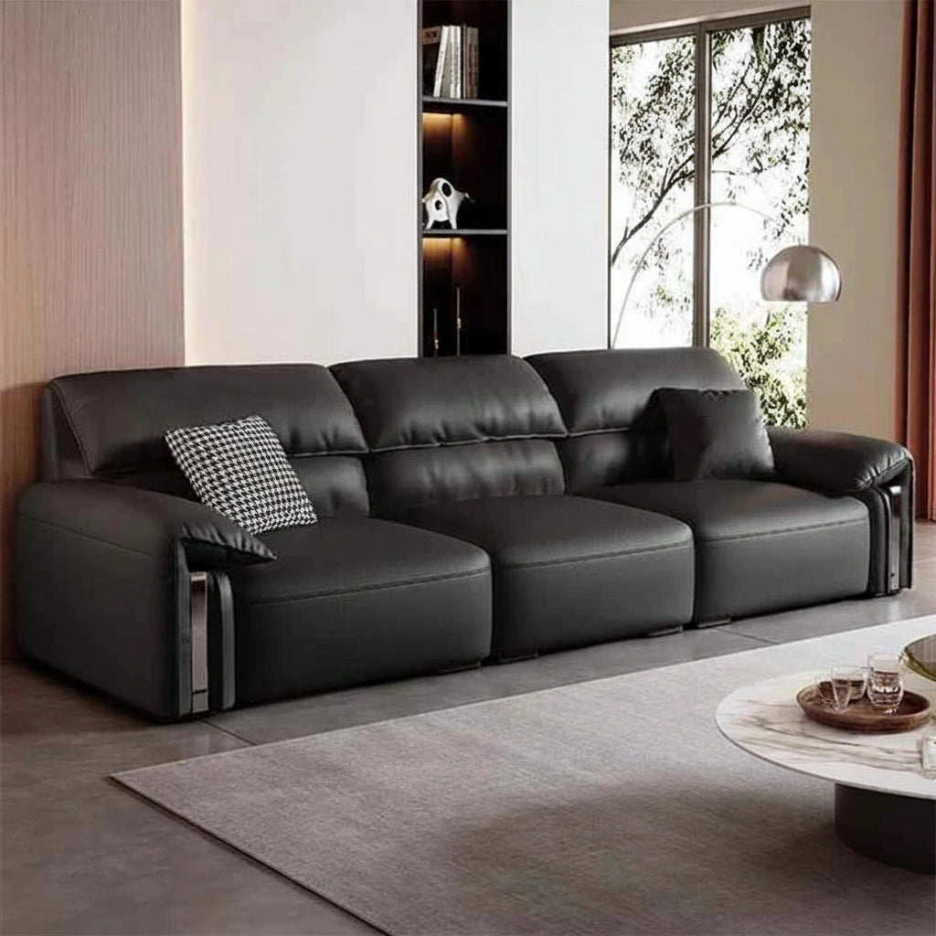 EliteLounge Electric Leather Sofa Bed with Adjustable Seating &amp; Chaise Manwatstore