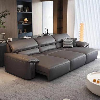 EliteLounge Electric Leather Sofa Bed with Adjustable Seating &amp; Chaise Manwatstore