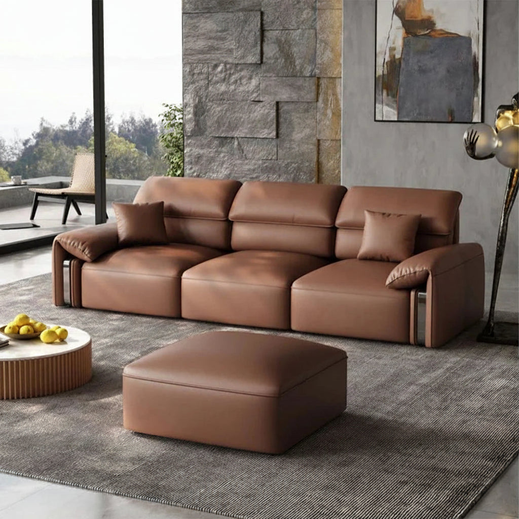 EliteLounge Electric Leather Sofa Bed with Adjustable Seating &amp; Chaise Manwatstore