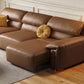 EliteLounge Electric Leather Sofa Bed with Adjustable Seating & Chaise Manwatstore