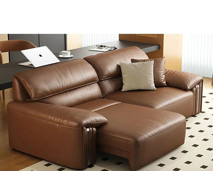 EliteLounge Electric Leather Sofa Bed with Adjustable Seating &amp; Chaise Manwatstore