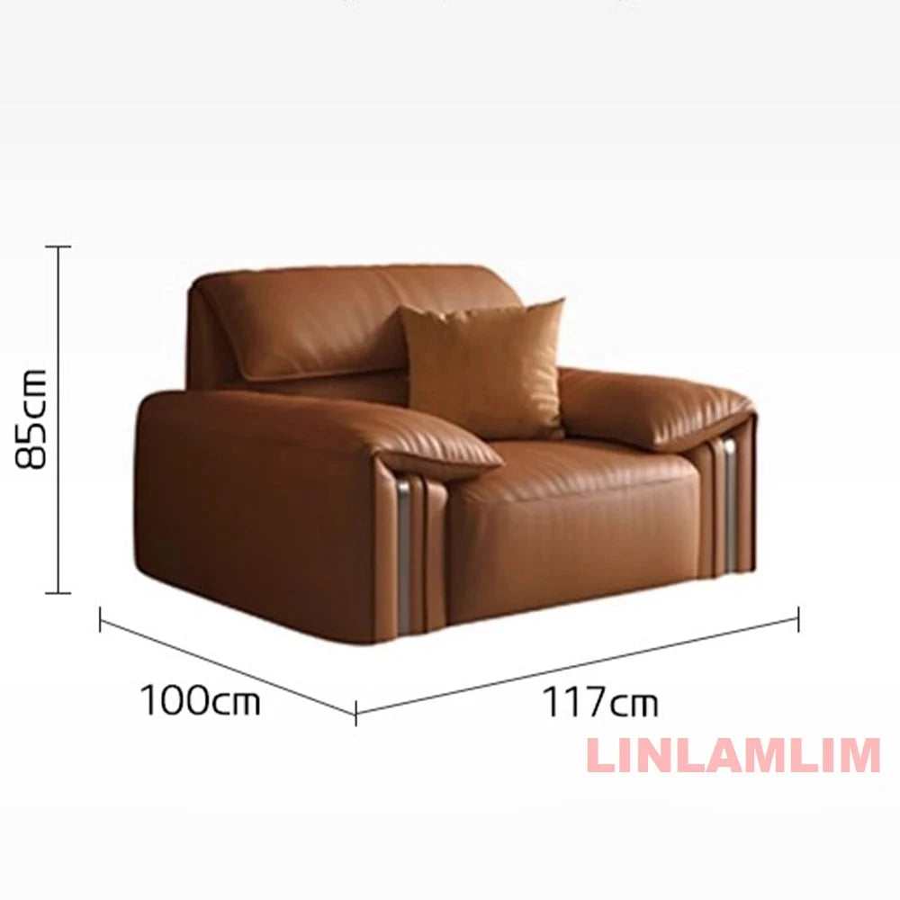 EliteLounge Electric Leather Sofa Bed with Adjustable Seating & Chaise Manwatstore