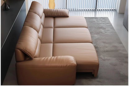 EliteLounge Electric Leather Sofa Bed with Adjustable Seating &amp; Chaise Manwatstore