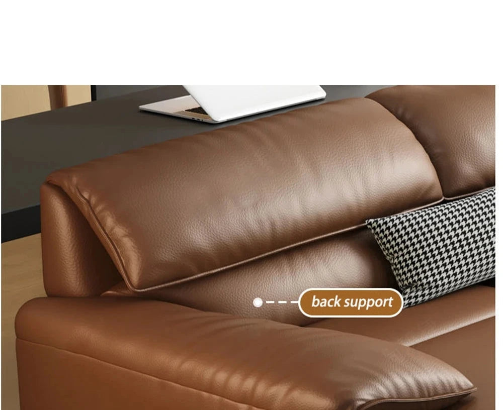 EliteLounge Electric Leather Sofa Bed with Adjustable Seating &amp; Chaise Manwatstore