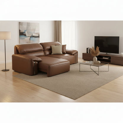 EliteLounge Electric Leather Sofa Bed with Adjustable Seating &amp; Chaise Manwatstore