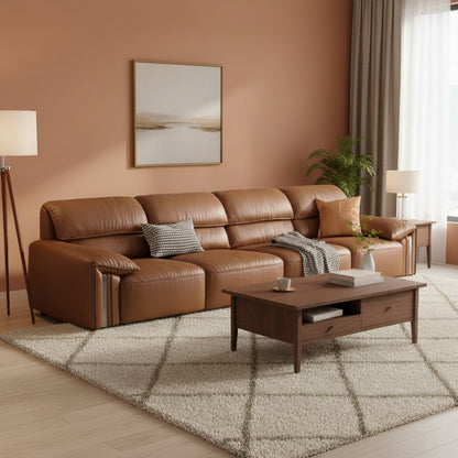 EliteLounge Electric Leather Sofa Bed with Adjustable Seating &amp; Chaise Manwatstore
