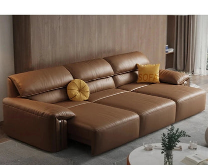 EliteLounge Electric Leather Sofa Bed with Adjustable Seating &amp; Chaise Manwatstore