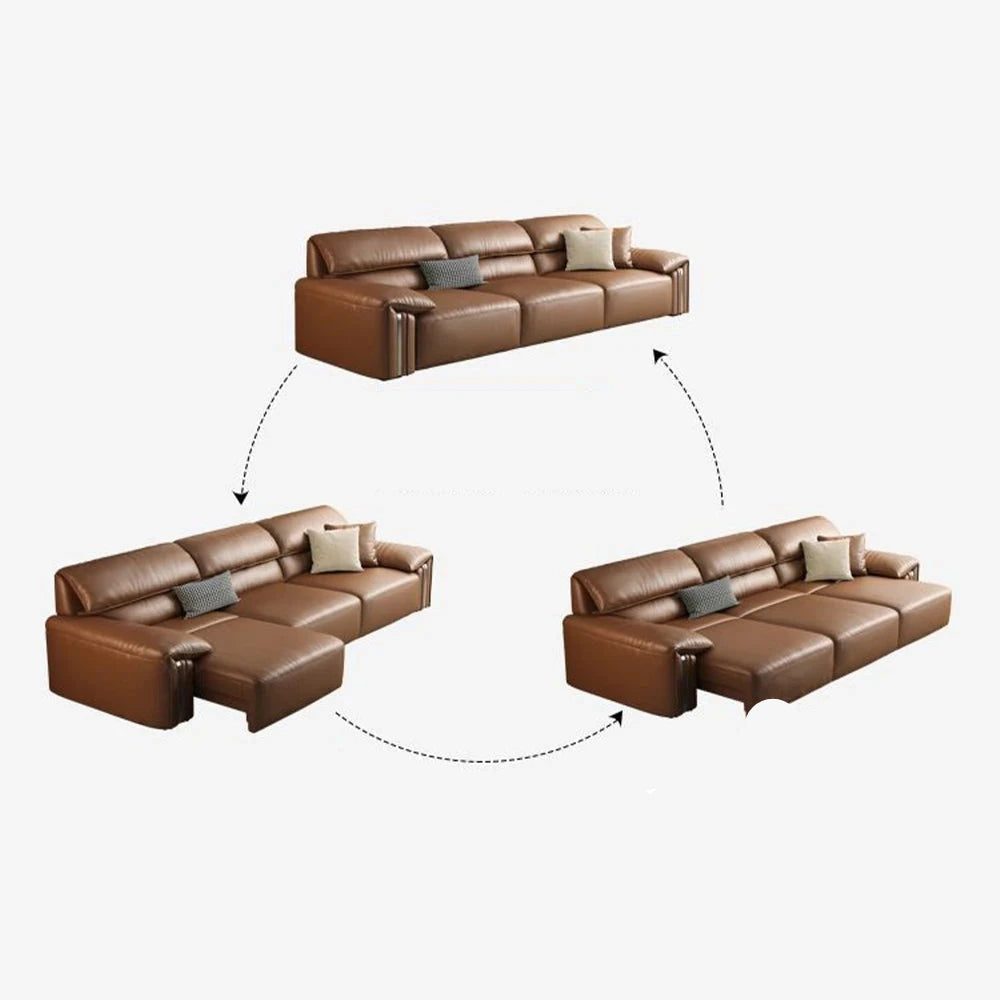 EliteLounge Electric Leather Sofa Bed with Adjustable Seating &amp; Chaise Manwatstore