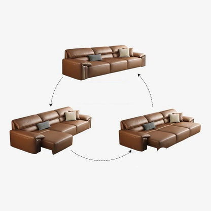 EliteLounge Electric Leather Sofa Bed with Adjustable Seating &amp; Chaise Manwatstore