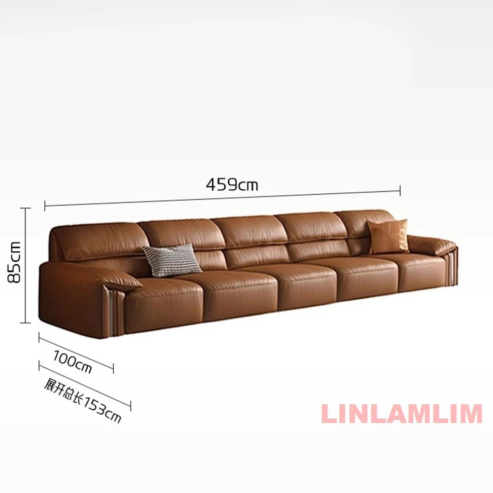 EliteLounge Electric Leather Sofa Bed with Adjustable Seating & Chaise Manwatstore