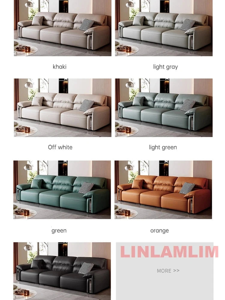 EliteLounge Electric Leather Sofa Bed with Adjustable Seating & Chaise Manwatstore