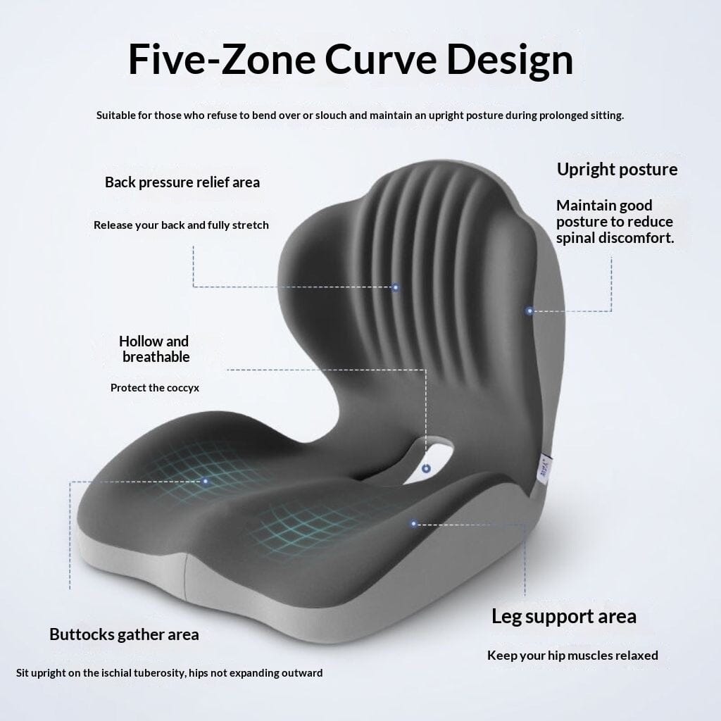 Ergonomic Lumbar Support Seat Cushion - Posture Correcting Memory Foam Chair Pad for Students Office Home Use 0 Manwatstore