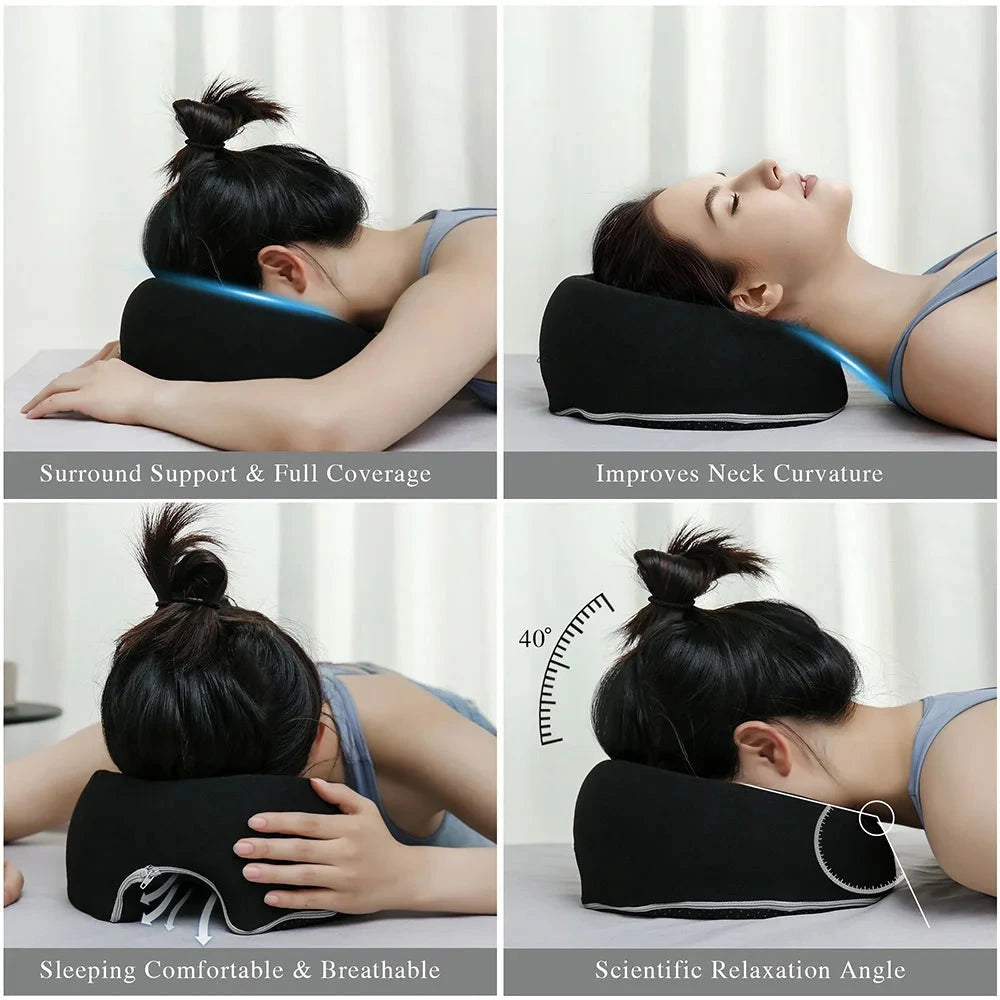 Ergonomic Memory Foam Face Rest Pillow – Breathable Head & Body Support for Spa and Home Memory Foam Medicted Pillows Manwatstore