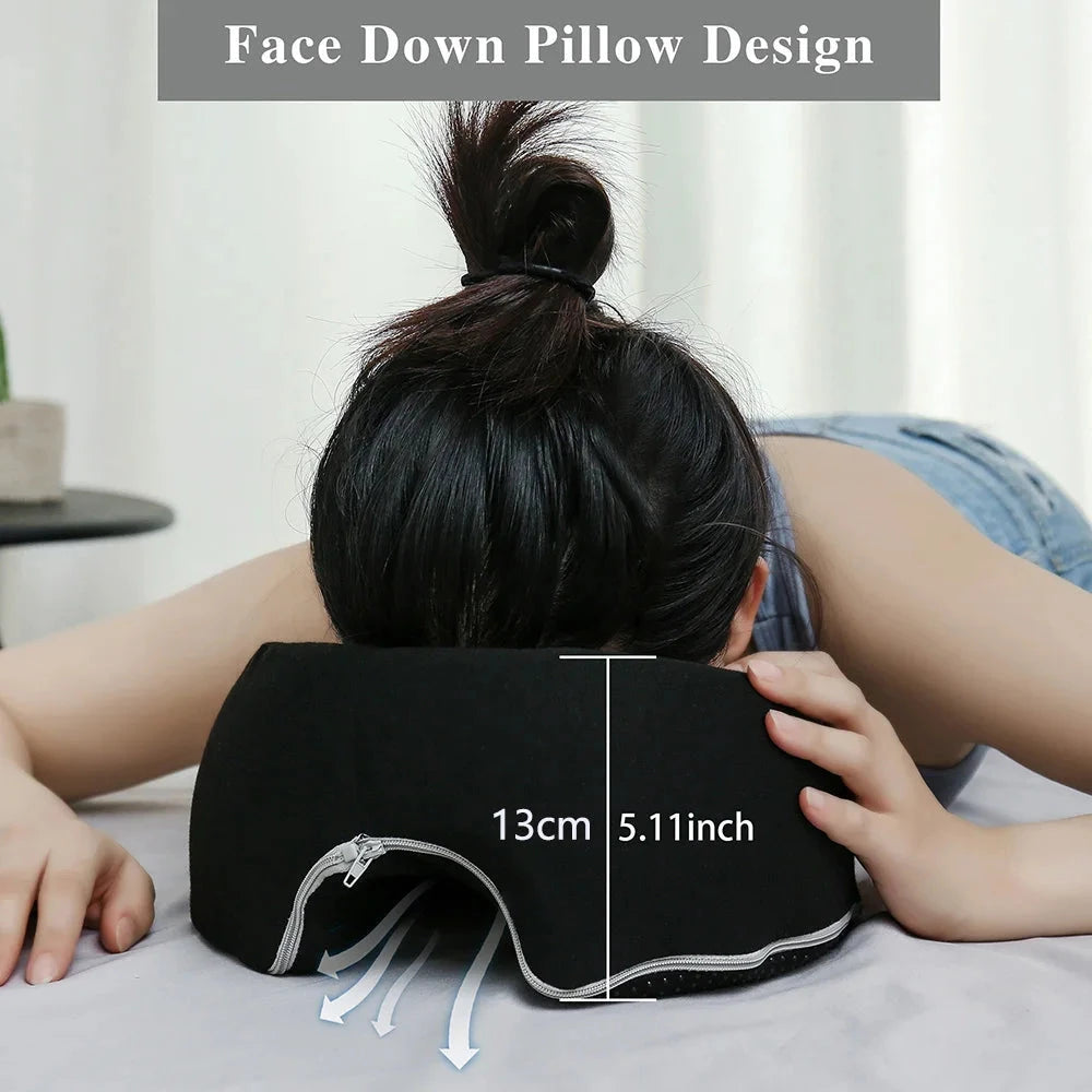 Ergonomic Memory Foam Face Rest Pillow – Breathable Head &amp; Body Support for Spa and Home Memory Foam Medicted Pillows Manwatstore