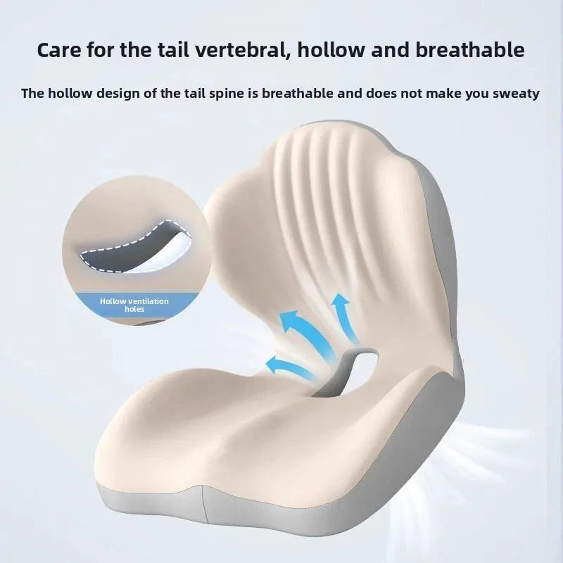 Ergonomic Seat &amp; Backrest Cushion – Coccyx Support and Lumbar Protection for Office Chairs Memory Foam Medicted Pillows Manwatstore