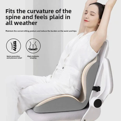 Ergonomic Seat &amp; Backrest Cushion – Coccyx Support and Lumbar Protection for Office Chairs Memory Foam Medicted Pillows Manwatstore