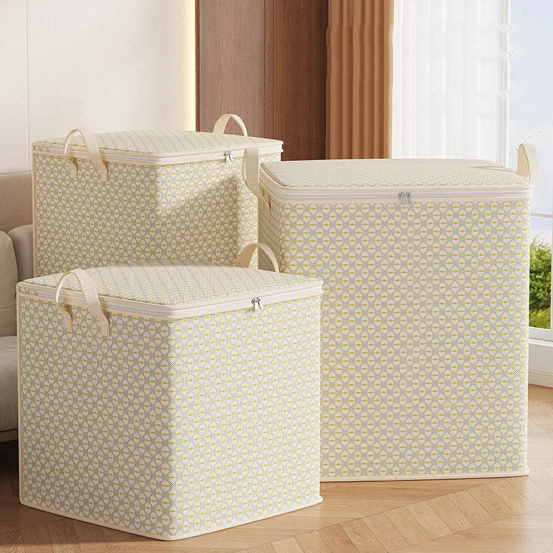 Extra Large Under-Bed Storage Bag - Zippered Multifunctional Organizer for Bedding, Clothes & Seasonal Items,Space-Saving Design Manwatstore