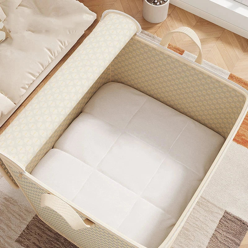 Extra Large Under-Bed Storage Bag - Zippered Multifunctional Organizer for Bedding, Clothes & Seasonal Items,Space-Saving Design Manwatstore