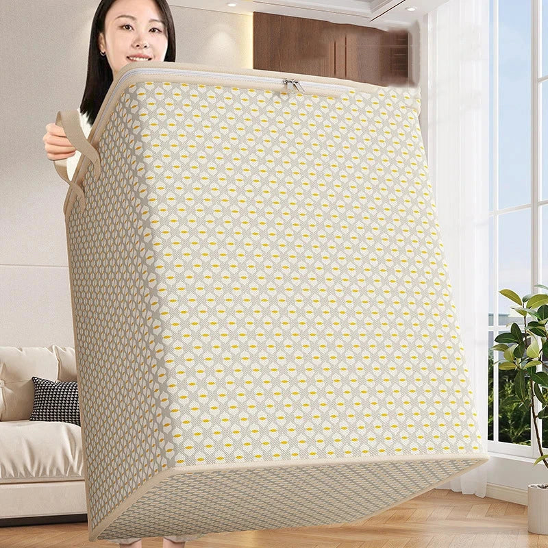 Extra Large Under-Bed Storage Bag - Zippered Multifunctional Organizer for Bedding, Clothes & Seasonal Items,Space-Saving Design Manwatstore