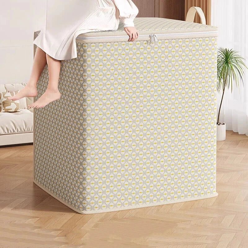 Extra Large Under-Bed Storage Bag - Zippered Multifunctional Organizer for Bedding, Clothes & Seasonal Items,Space-Saving Design Manwatstore