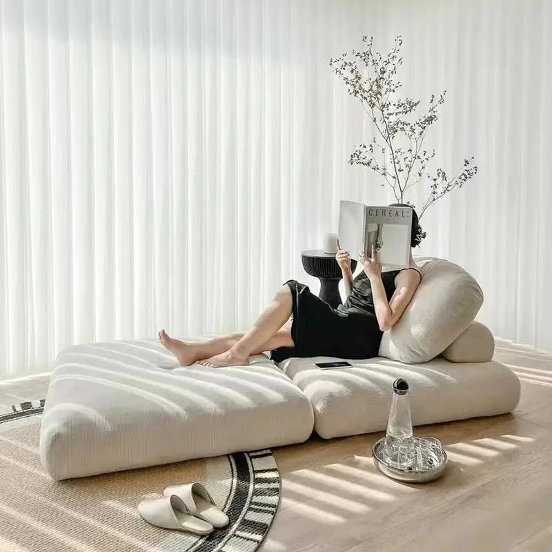 Fabric single sofa, sweet potato sofa bed, small-sized living room folding dual-use tatami, tofu block lazy sofa Manwatstore