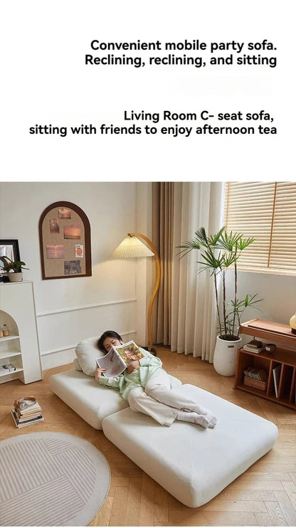 Fabric single sofa, sweet potato sofa bed, small-sized living room folding dual-use tatami, tofu block lazy sofa Manwatstore