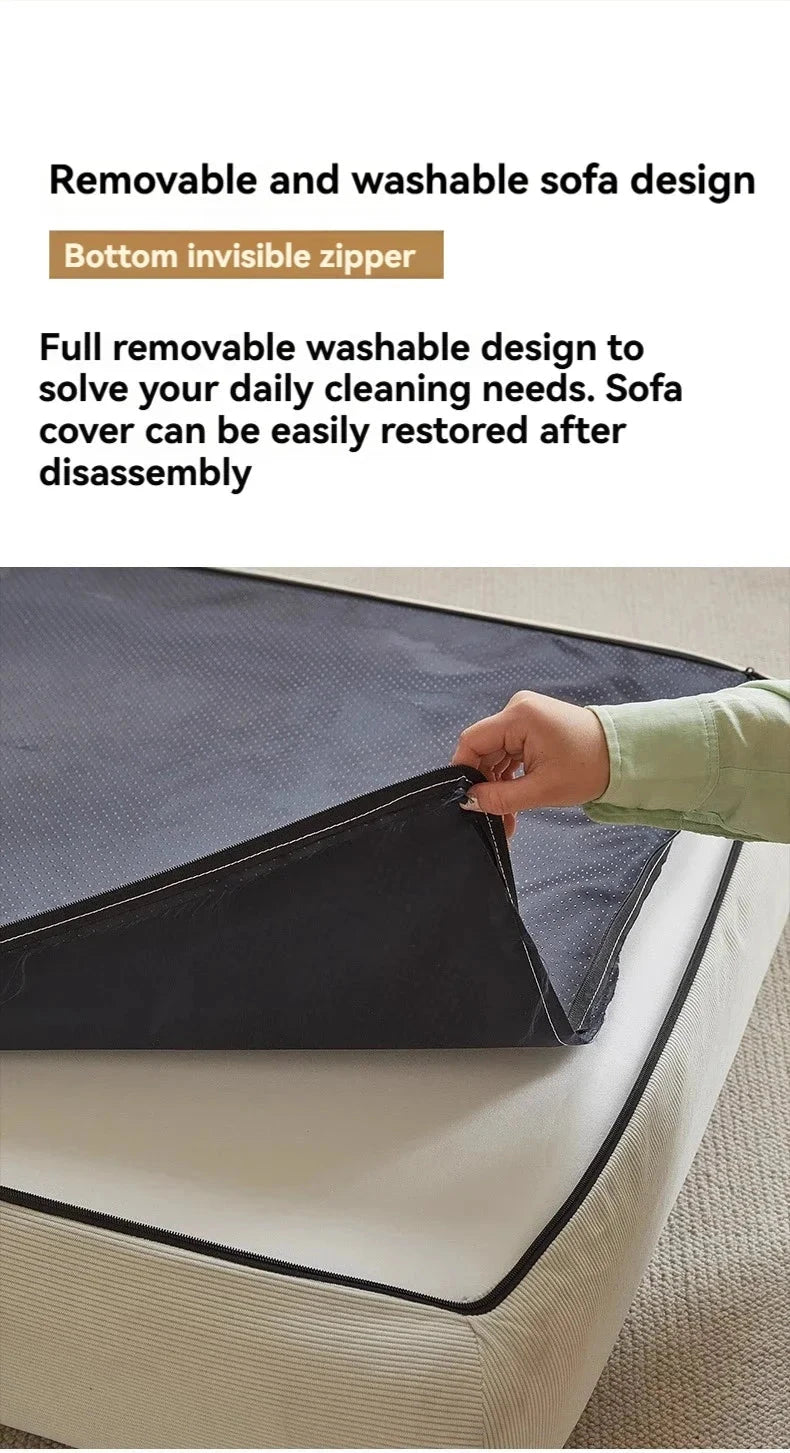 Fabric single sofa, sweet potato sofa bed, small-sized living room folding dual-use tatami, tofu block lazy sofa Manwatstore