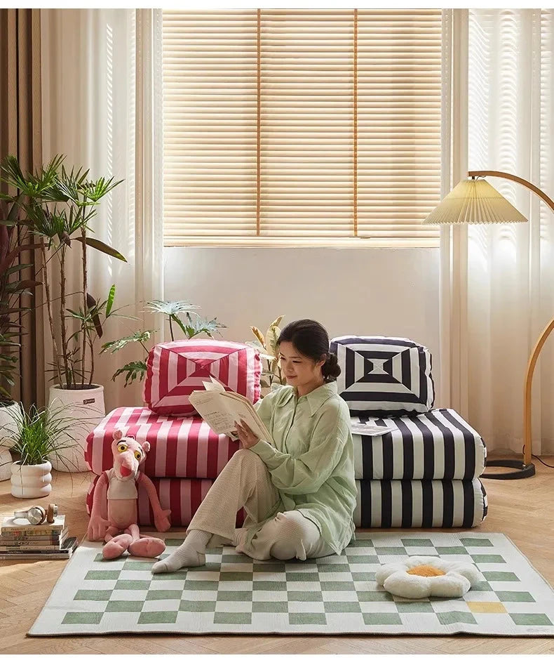 Fabric single sofa, sweet potato sofa bed, small-sized living room folding dual-use tatami, tofu block lazy sofa Manwatstore