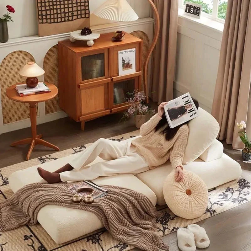 Fabric single sofa, sweet potato sofa bed, small-sized living room folding dual-use tatami, tofu block lazy sofa Manwatstore