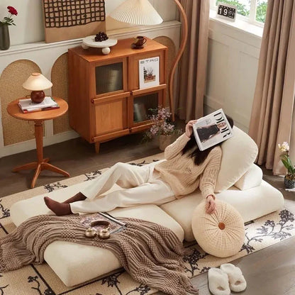 Fabric single sofa, sweet potato sofa bed, small-sized living room folding dual-use tatami, tofu block lazy sofa Manwatstore