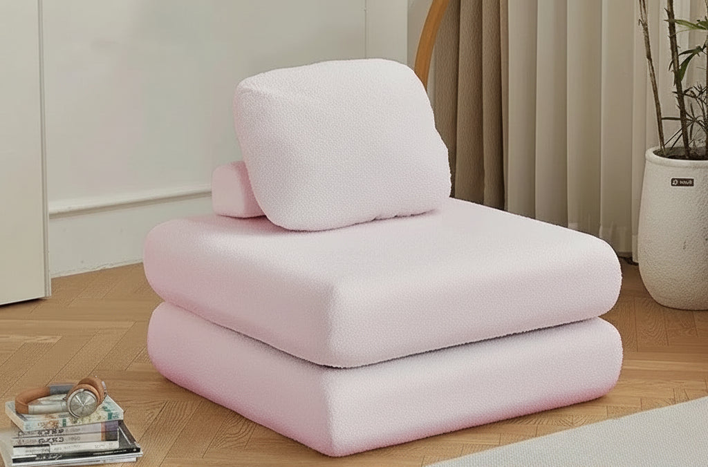 Fabric single sofa, sweet potato sofa bed, small-sized living room folding dual-use tatami, tofu block lazy sofa Manwatstore