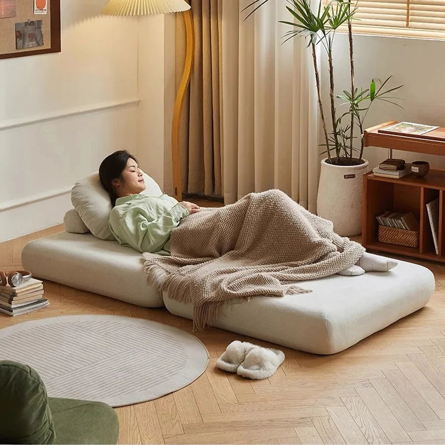 Fabric single sofa, sweet potato sofa bed, small-sized living room folding dual-use tatami, tofu block lazy sofa Manwatstore
