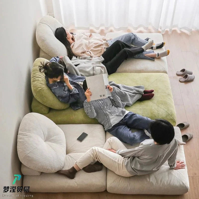 Fabric single sofa, sweet potato sofa bed, small-sized living room folding dual-use tatami, tofu block lazy sofa Manwatstore