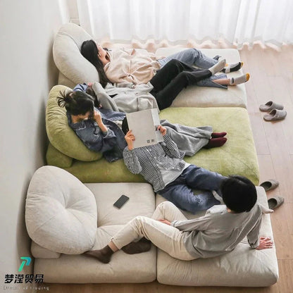 Fabric single sofa, sweet potato sofa bed, small-sized living room folding dual-use tatami, tofu block lazy sofa Manwatstore