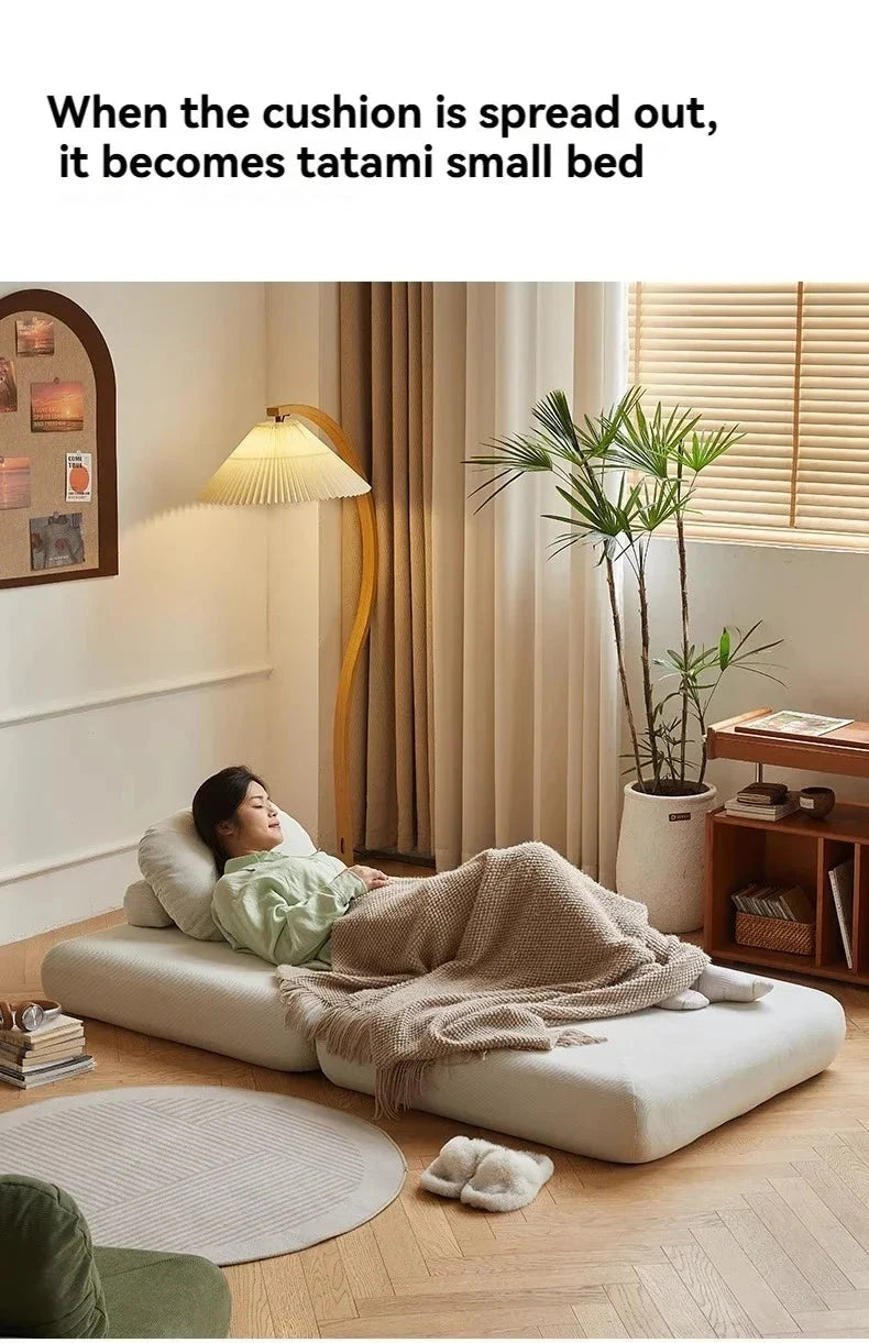 Fabric single sofa, sweet potato sofa bed, small-sized living room folding dual-use tatami, tofu block lazy sofa Manwatstore