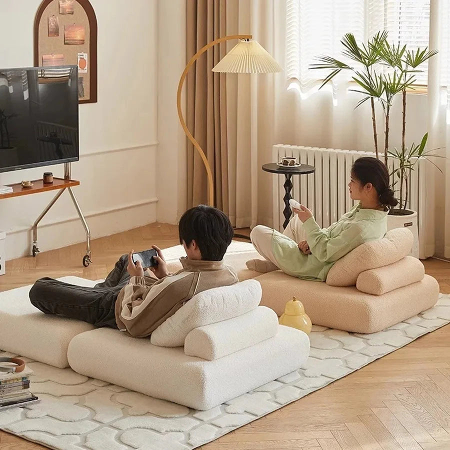 Fabric single sofa, sweet potato sofa bed, small-sized living room folding dual-use tatami, tofu block lazy sofa Manwatstore